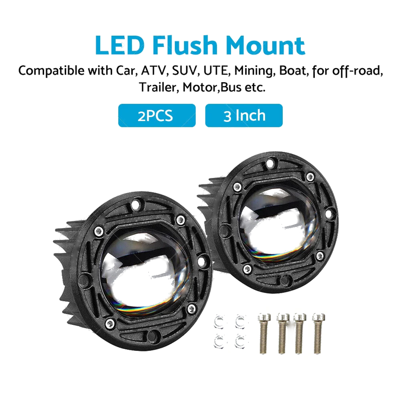 4WD 3" Flush Mount LED Work Light Bar