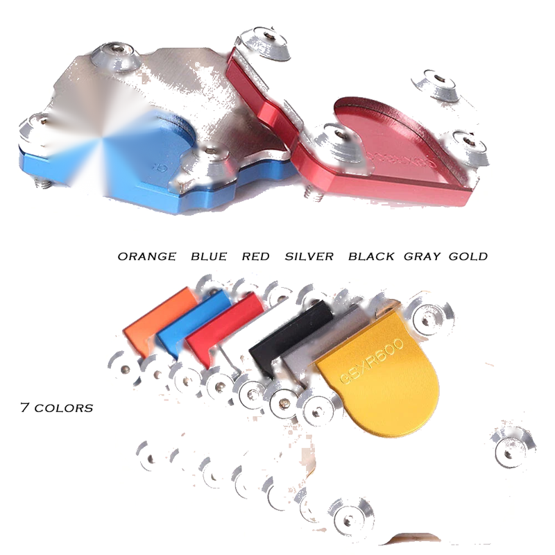 Black Gray Motorcycle Side Stand Plate Pad Base (Fits Various Models)