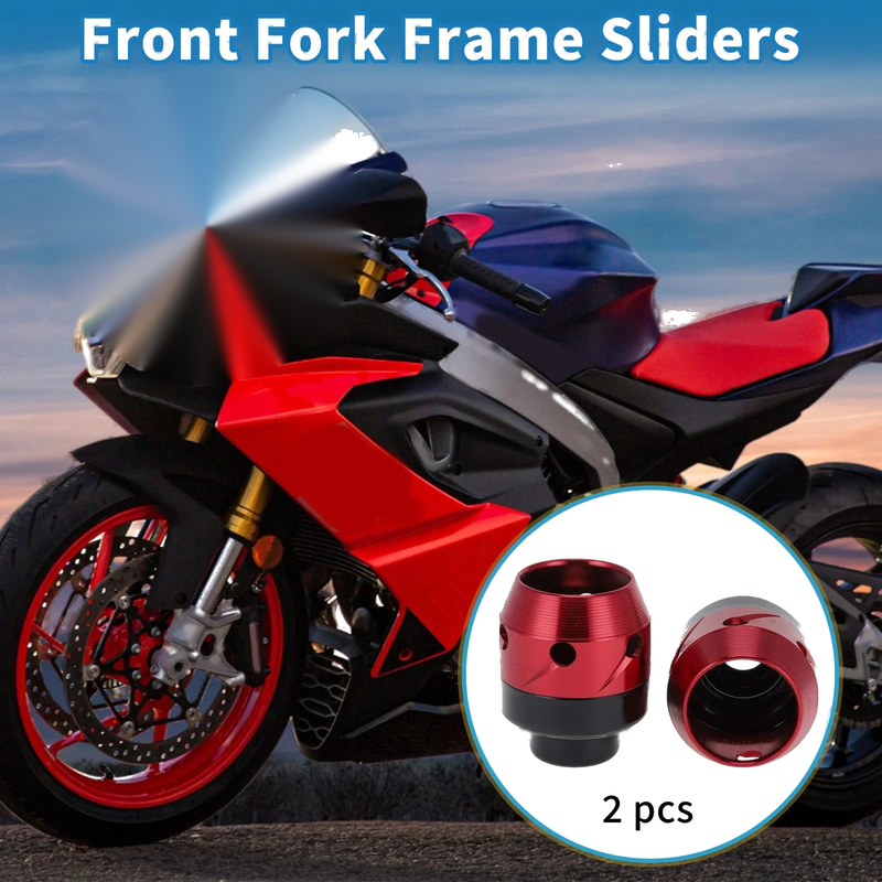 Motorcycle 2 x Front Fork Frame Sliders Aluminum Alloy Red