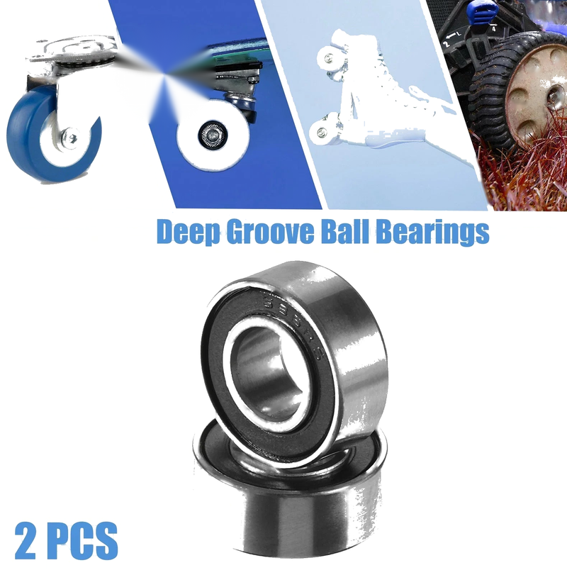 Auto 2 x 6x13x5mm Deep Groove Ball Bearings with Double Rubber Shield