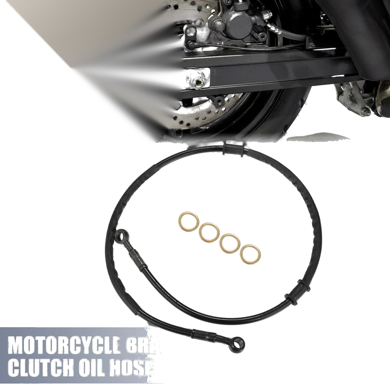 Set 85cm 33.46" Motorcycle Brake Clutch Oil Hose Clutch Throttle Pipe Black