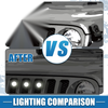 Jeep Gladiator JT 2020-2023 White & Black LED Front Grille Lights Set