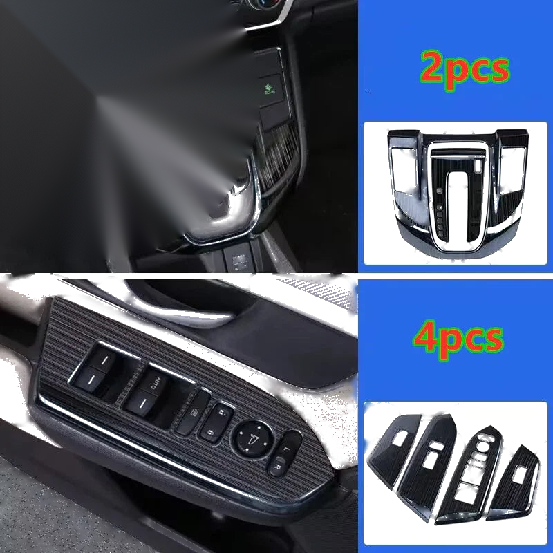 Honda CR-V 6x Black Shift Panel Window Lift Switch Cover Trim (2017–2022)