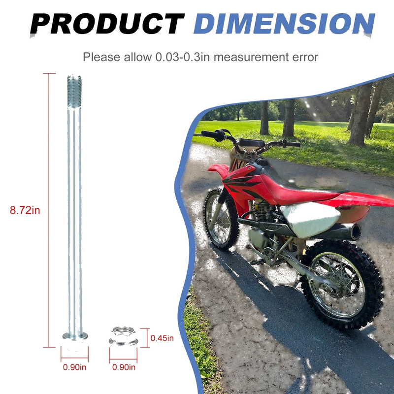 Honda XR 80R 100R / CRF 80F 100F Rear Axle Bolt With Nut (1985-2013)
