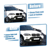 BMW X5 X6 (2008-2013) Black Silver Tone 1 Pair Hood Bumper Grille