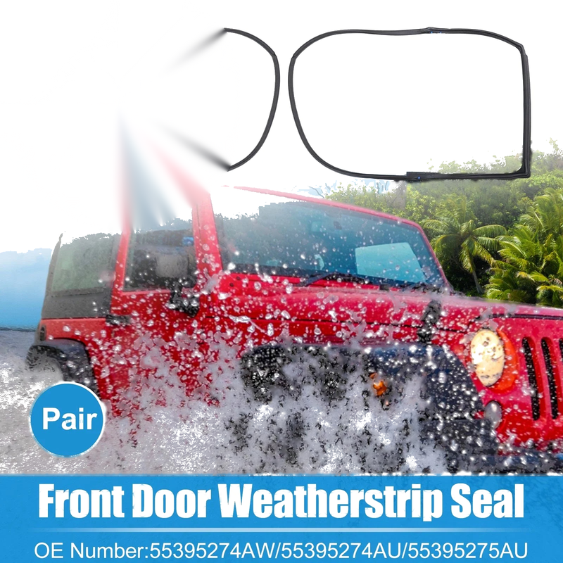 Jeep Wrangler Front Full Door Felt Gasket Trim Seal (2007-2018)