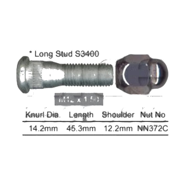 Toyota Hilux 4Runner Wheel Studs & Nuts Set 6 x (1990–1996)