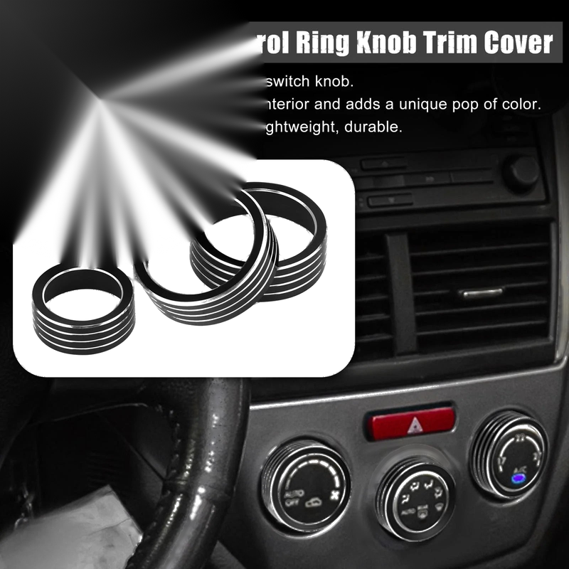 Subaru Forester 3 x Black AC Climate Control Knob Trim Covers (2014-2018)