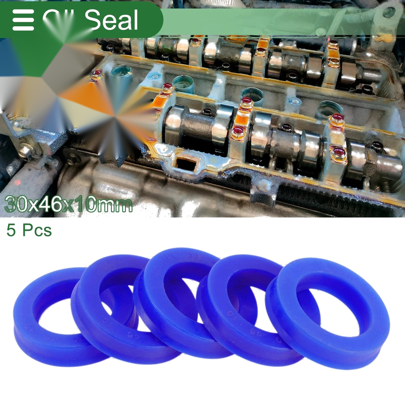 Oil Seal 30x46x10mm TPU Rotary Shaft Seal High Pressure Blue 5 Pcs