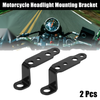 2pcs Universal Motorcycle Headlight Rearview Mirror Mounting Bracket Black