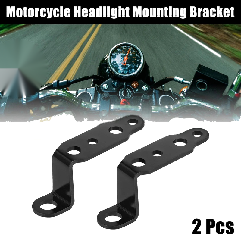 2pcs Universal Motorcycle Headlight Rearview Mirror Mounting Bracket Black