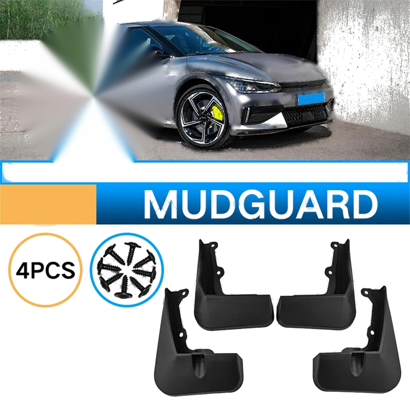 Kia EV6 4 x Black Mudguard Covers (2022-2024)