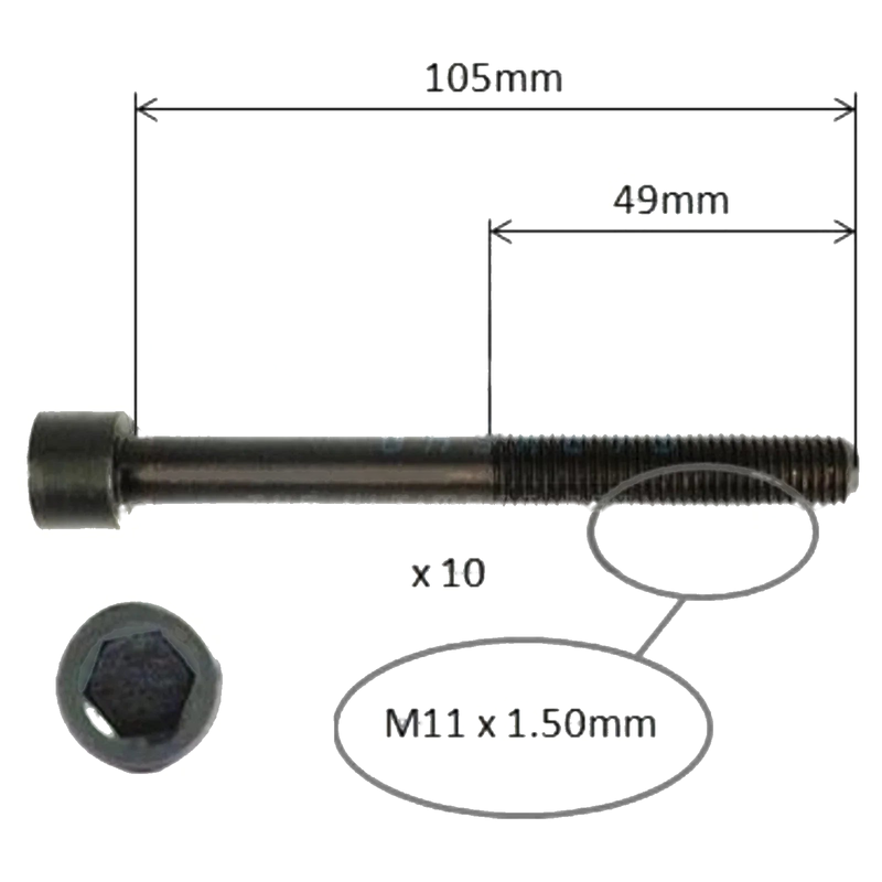 Ford Telstar TX5 AX AY 4cyl 2.0L Head Bolt Set (1992-1996)