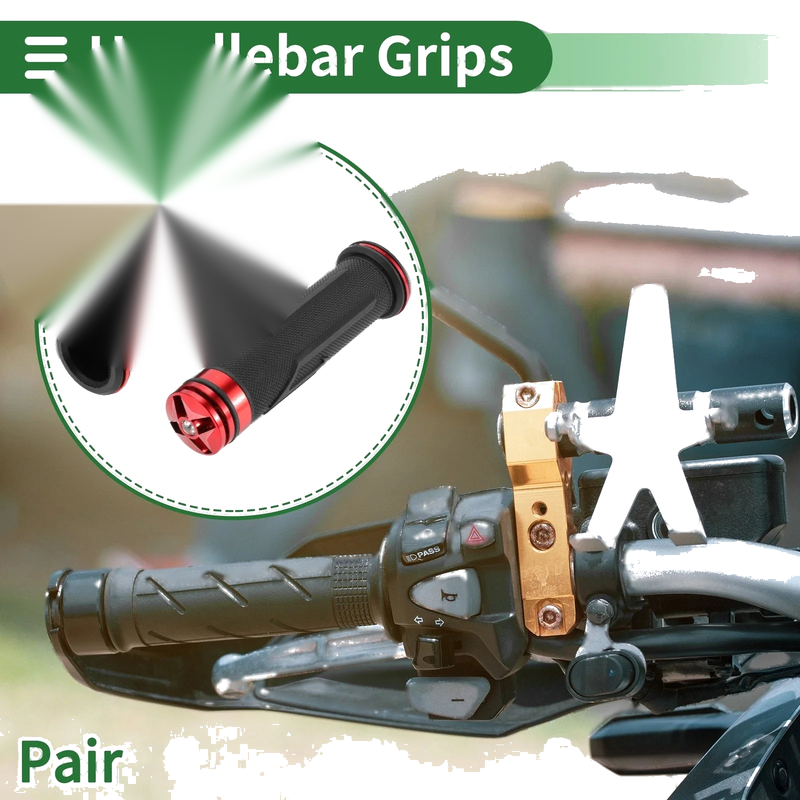 Motorcycle 7/8" 22mm Hand Grip Covers Aluminum Alloy Red 1 Pair