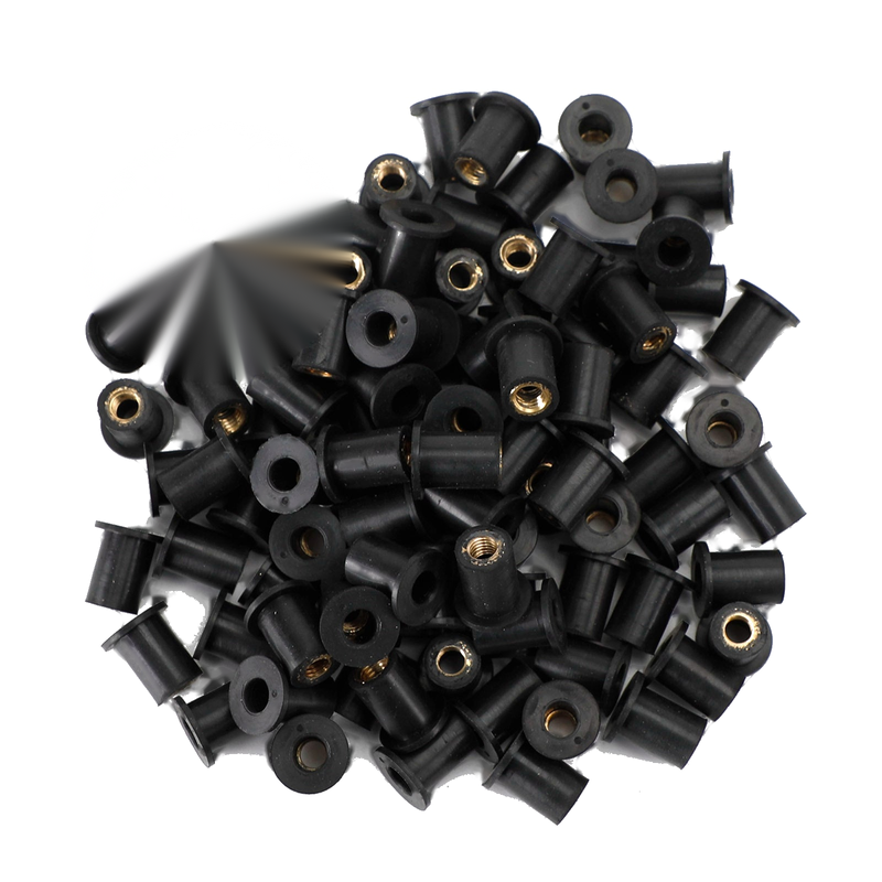 100 Quantity M5 Rubber Well Nut Windscreen & Fairing 5mm Wellnuts Fits 10mm Hole