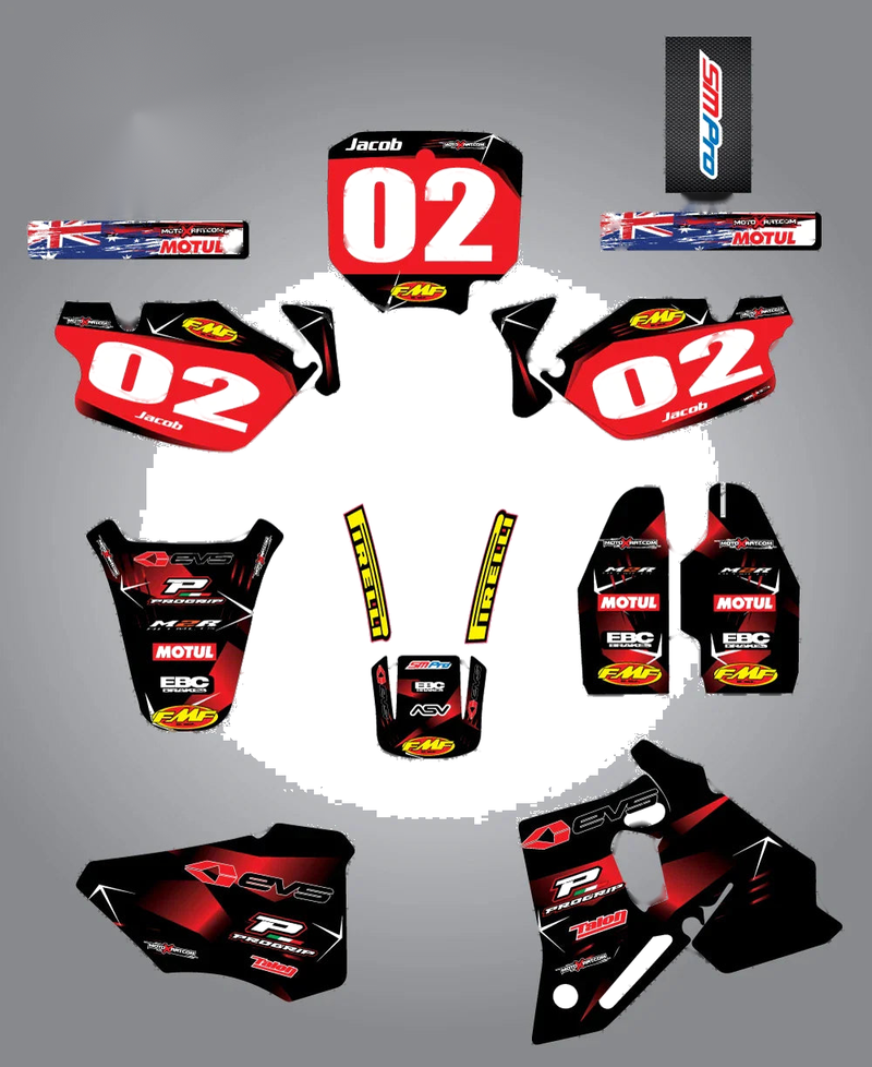 Honda CR 80 Custom Graphic Kit - Barbed Style (1996-2002)