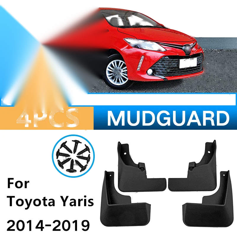 Toyota Yaris 4x Mudguard Mud Flap Splash Guard Fender (2014–2019)