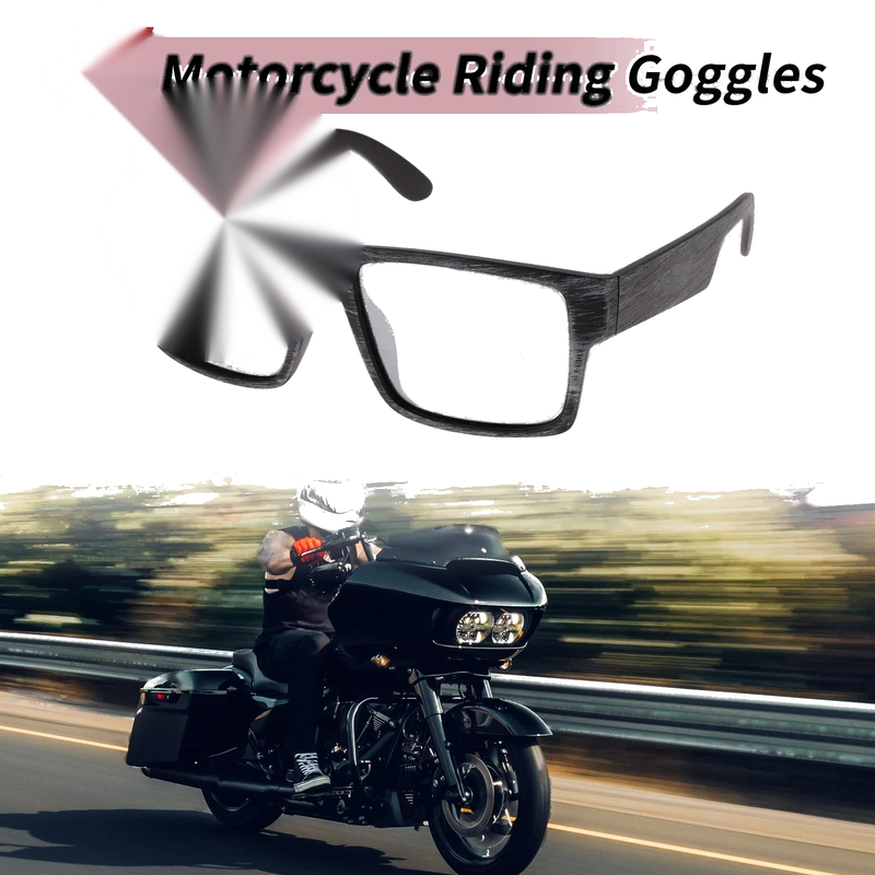 MC 1 Pc Motorcycle Riding Goggles Silver Tone Lens Gray Frame Tri-acetal