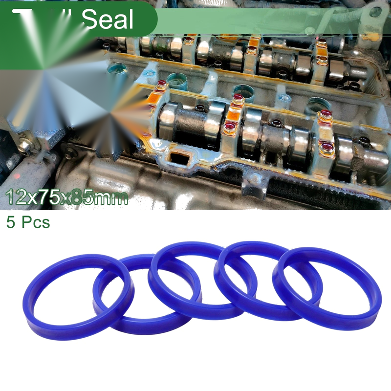 Oil Seal 75x85x12mm TPU High Pressure Blue 5 Pcs