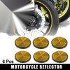 Motorbike 6pcs 56mm M6x1.0 Orange Universal Mount Round Warning Reflector