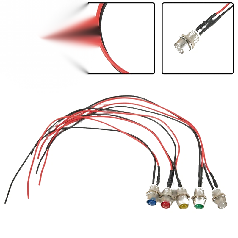 Car Boat 5x 12V LED Indicator Light Dash Panel Lamp