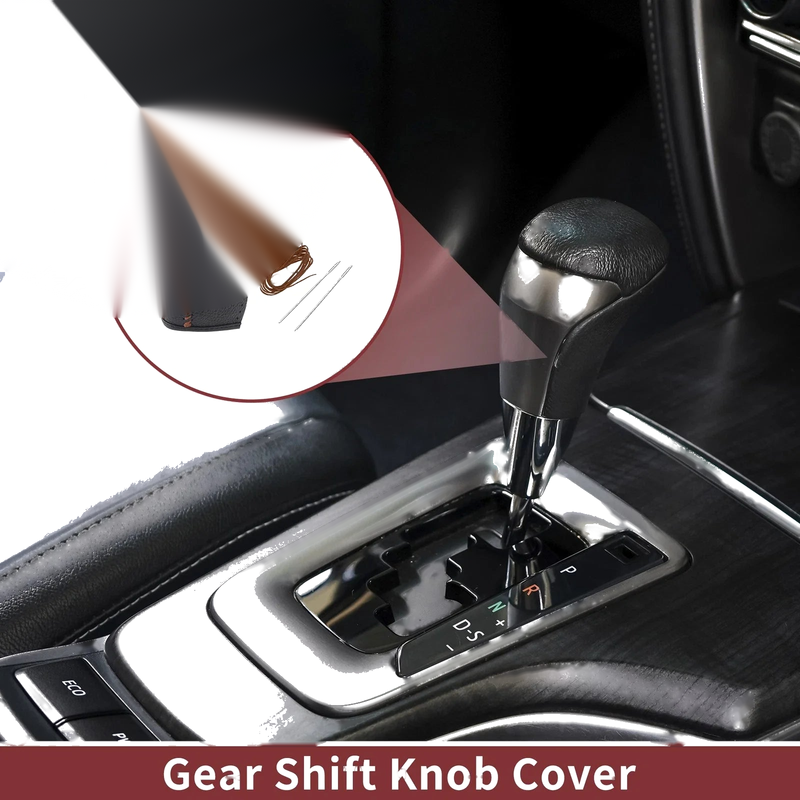 Nissan Murano (2009-2013) Black Brown Faux Leather Gear Shift Knob Cover