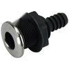 Scupper Thru Hull Nylon Straight w/ Stainless Steel Cover & Tail 38mm