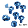 Bike Motor 6pcs Blue M6x25mm Torx Head Screws