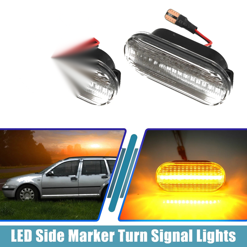 Ford Clear LED Side Marker Turn Signal Lights 2 x Yellow