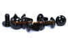 Pack 10 Vis Tête Fourche Aluminium Noir M6x12mm