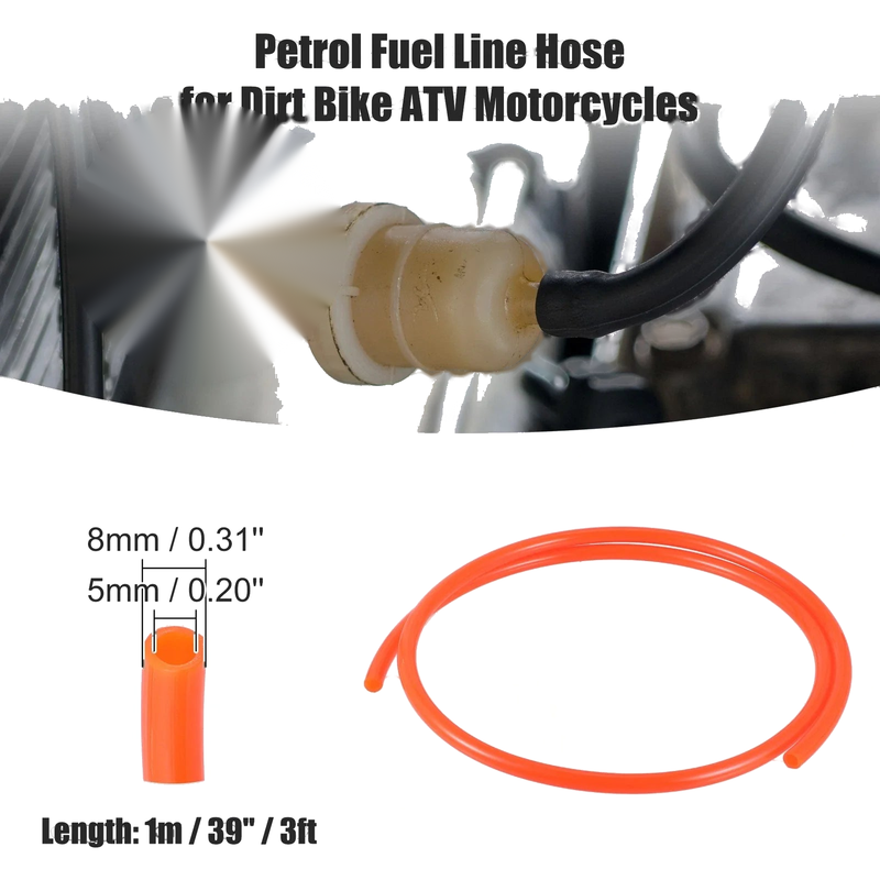 Motorcycle Dirt Bike 0.31'' x 3ft Red Fuel Vent Line Hose