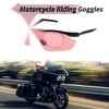 1 Pc Motorcycle Riding Goggles Pink Lens Black Frame Tri-acetel Cellulose