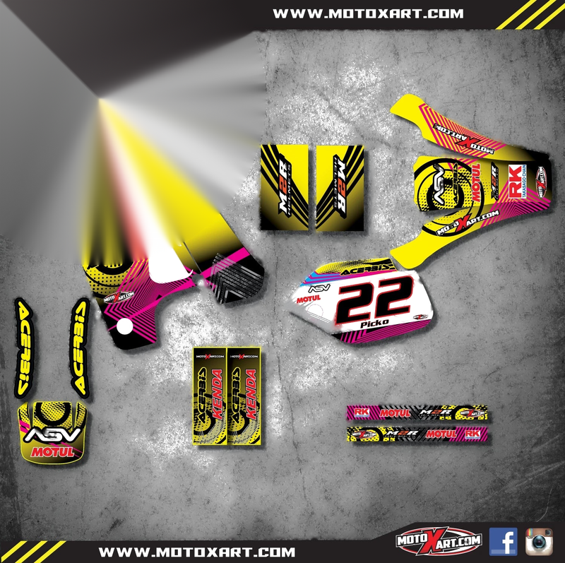 Honda CR 80 (1993-1995) - Neon Style Stickers / Decals Full Custom Graphic Kit