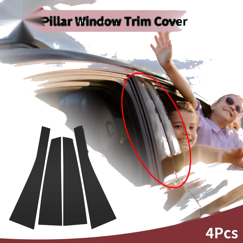 Toyota Alphard 4 x Car Door Pillar Window Trim Black (2008–2014)