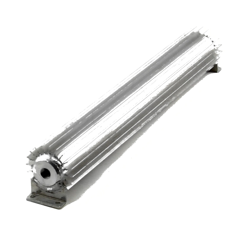 20" Silver Anodized Transmission Oil Cooler with Fittings