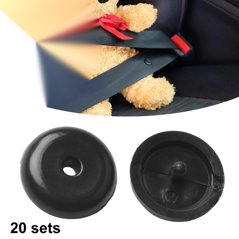 Car 20 Pairs Seat Belt Button Buckle Stopper Black
