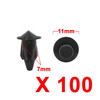Toyota Vios 100 Pcs 7mm Hole Dia Car Bumper Push Clip Rivets Retainer
