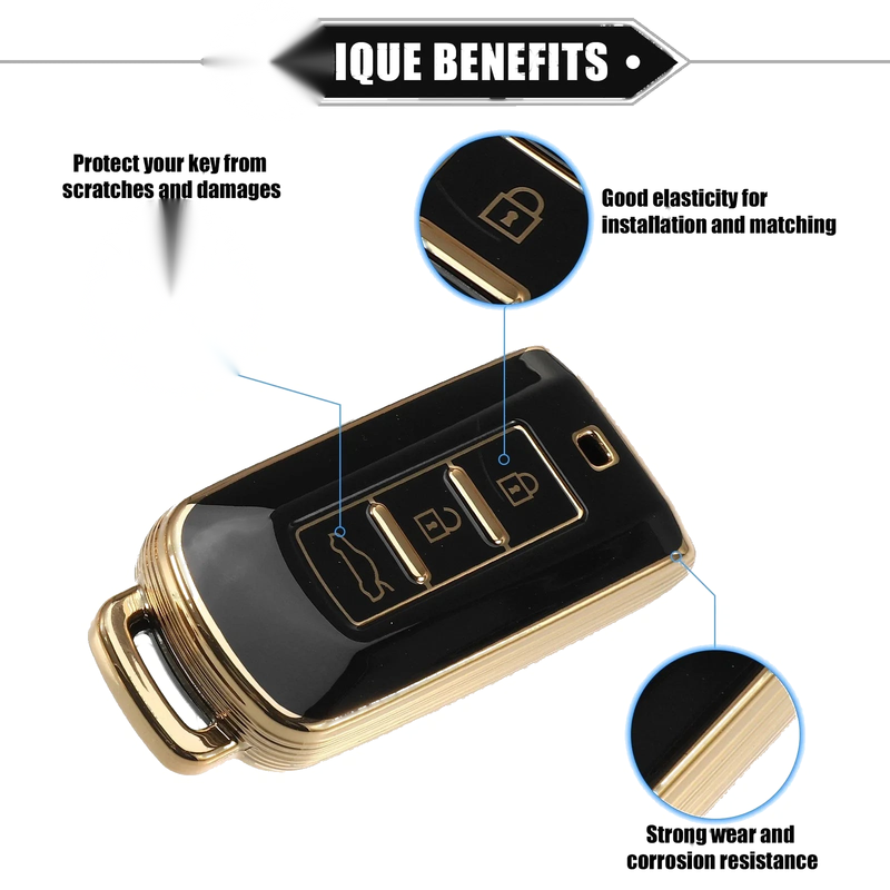 Mitsubishi Outlander 3 Button TPU Black Key Fob Cover