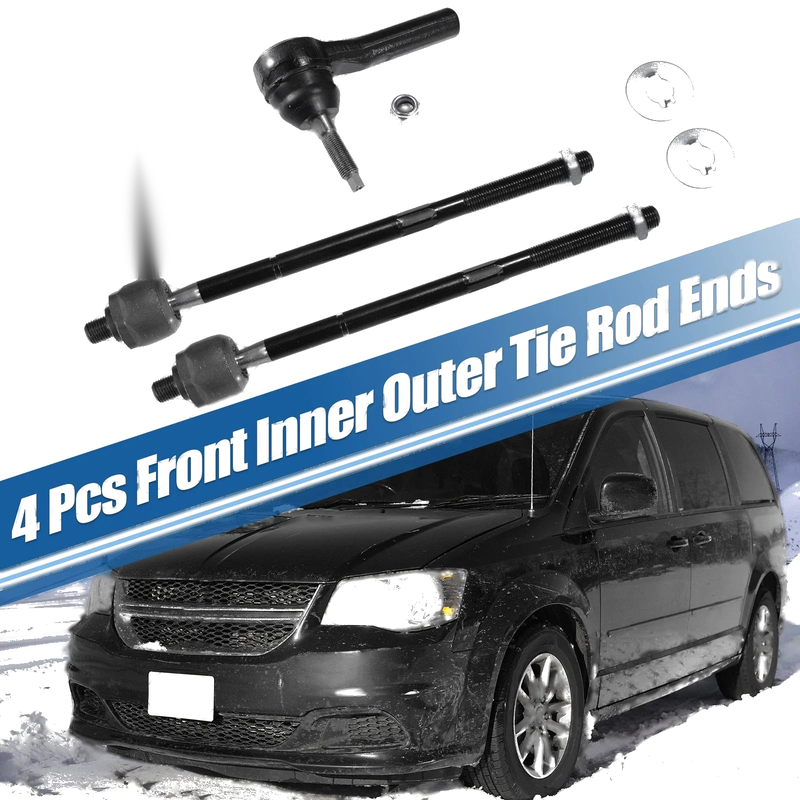 Dodge Caravan 4 Pcs Front Inner & Outer Tie Rod End Link Set
