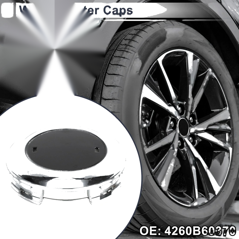 Toyota Land Cruiser Silver Tone Black Plastic Wheel Center Cap