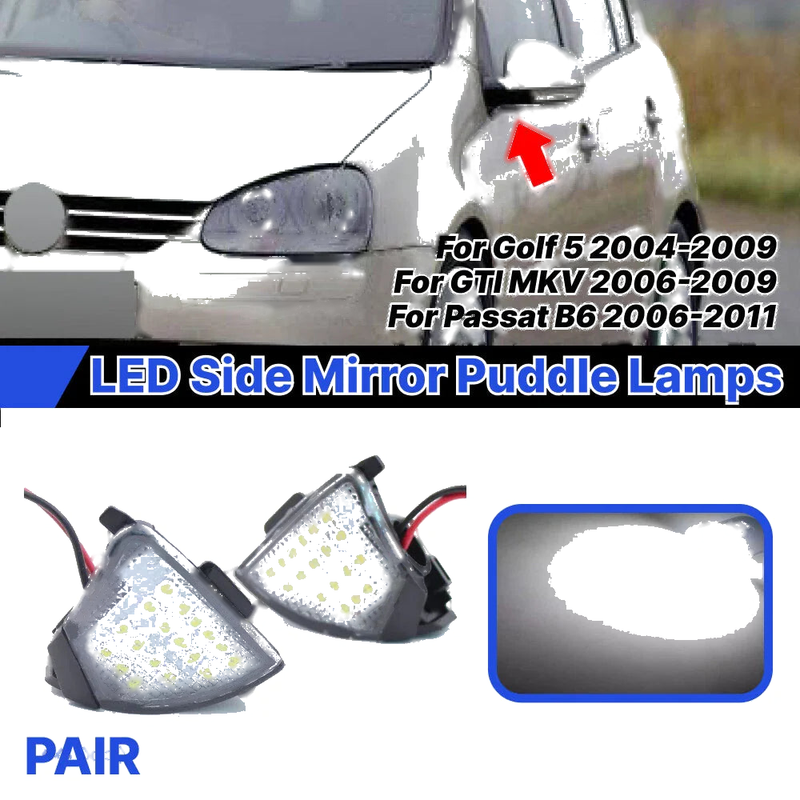 Golf 5 / Jetta MK3 / Passat B6 CC / Rabbit White LED Side Mirror Puddle Lamp