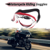 1 Pc Motorcycle Riding Goggles Clear Lens Red Silver Tone Frame PC PU Sponge