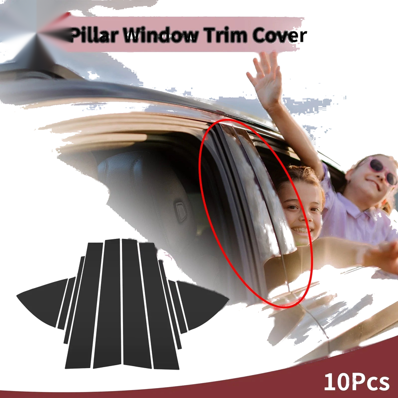 Toyota Vios 10 x Car Door Pillar Window Trim Black (2014–2023)