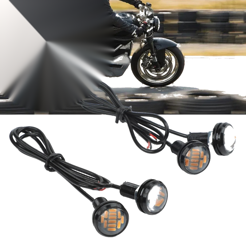 DRL Daytime Running Safety Ice Blue Blue Yellow 4pcs 12V LED Car Lights