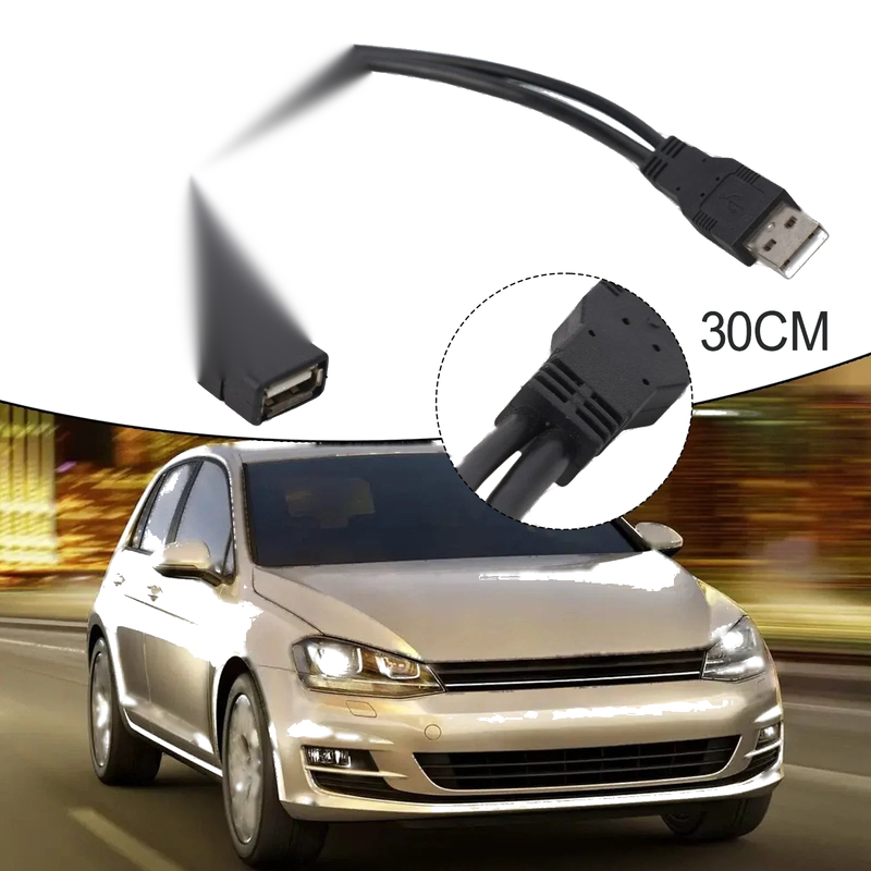 1x USB 2.0 A Male To 2 Dual USB Y Splitter Hub Power Cord Adapter Cable