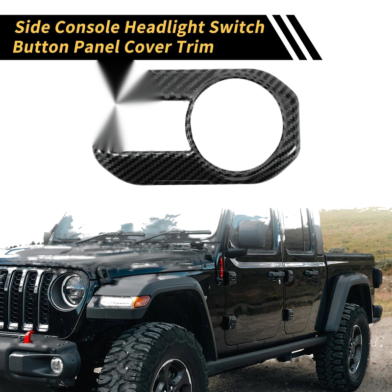 Jeep Carbon Fiber Headlight Button Panel Cover