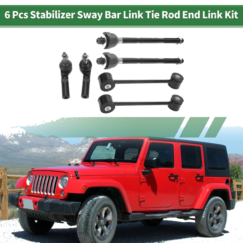 Jeep Grand Cherokee 6 Pcs Front Suspension Kit Tie Rod Ends Sway Bar Links