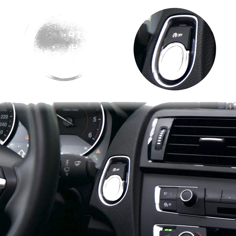 BMW 1 Series X1 X2 3 4 Series Silver Tone Start Stop Button Cap with Ring Kit