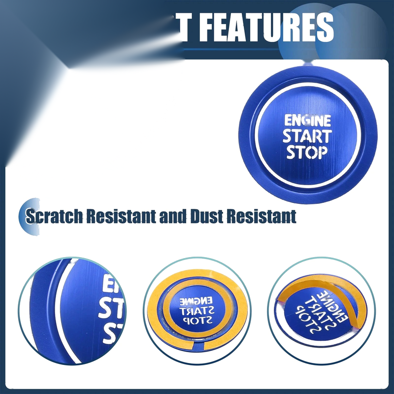Toyota Alphard 30 Series Blue Engine Start Stop Button Cover Set