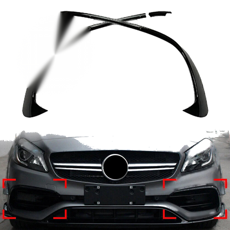 Mercedes A-Class W176 Front Bumper Lip Splitter Spoilers (2016-2018)